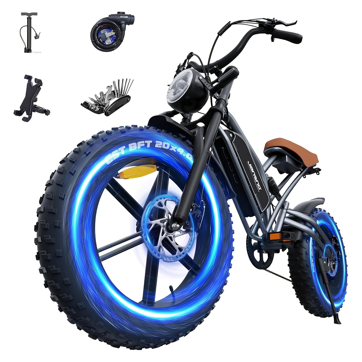 20-Zoll E-Fatbike mit kraftvollem 250W Motor, 48V Akku & dicken 4"-Reifen und mit 36-monatiger Gewährleistung