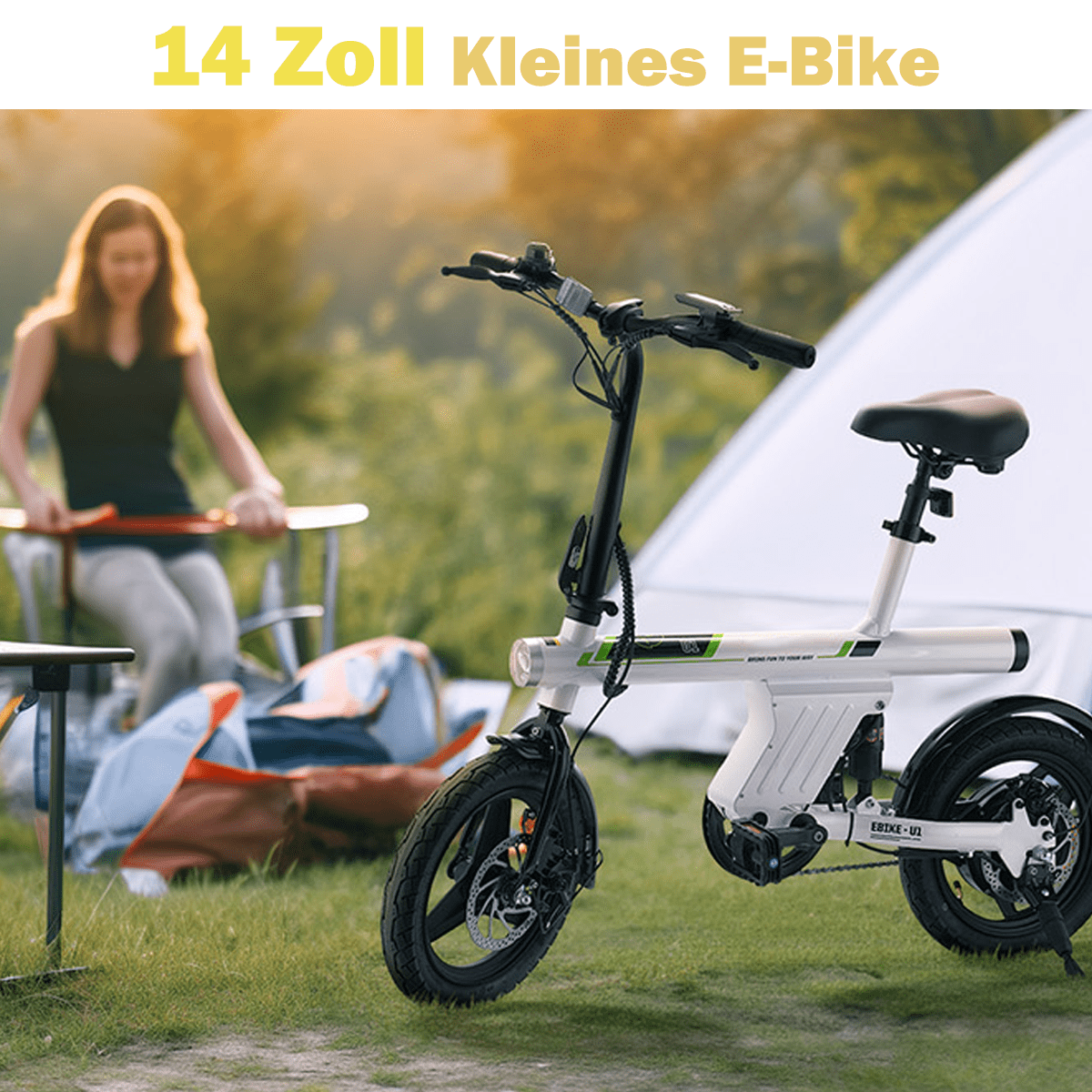 Klapprad 14-Zoll Elektrofahrrad| 250W Motor | 36V 7,8Ah Akku | Faltbares City E-Bike bis 25 km/h | Pendler-Fahrrad