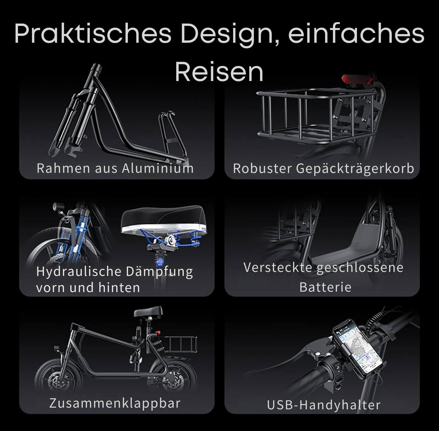 Premium Elektroroller e- Scooter mit Starker Leistung, smarte Technik und 36-monatiger Gewährleistung
