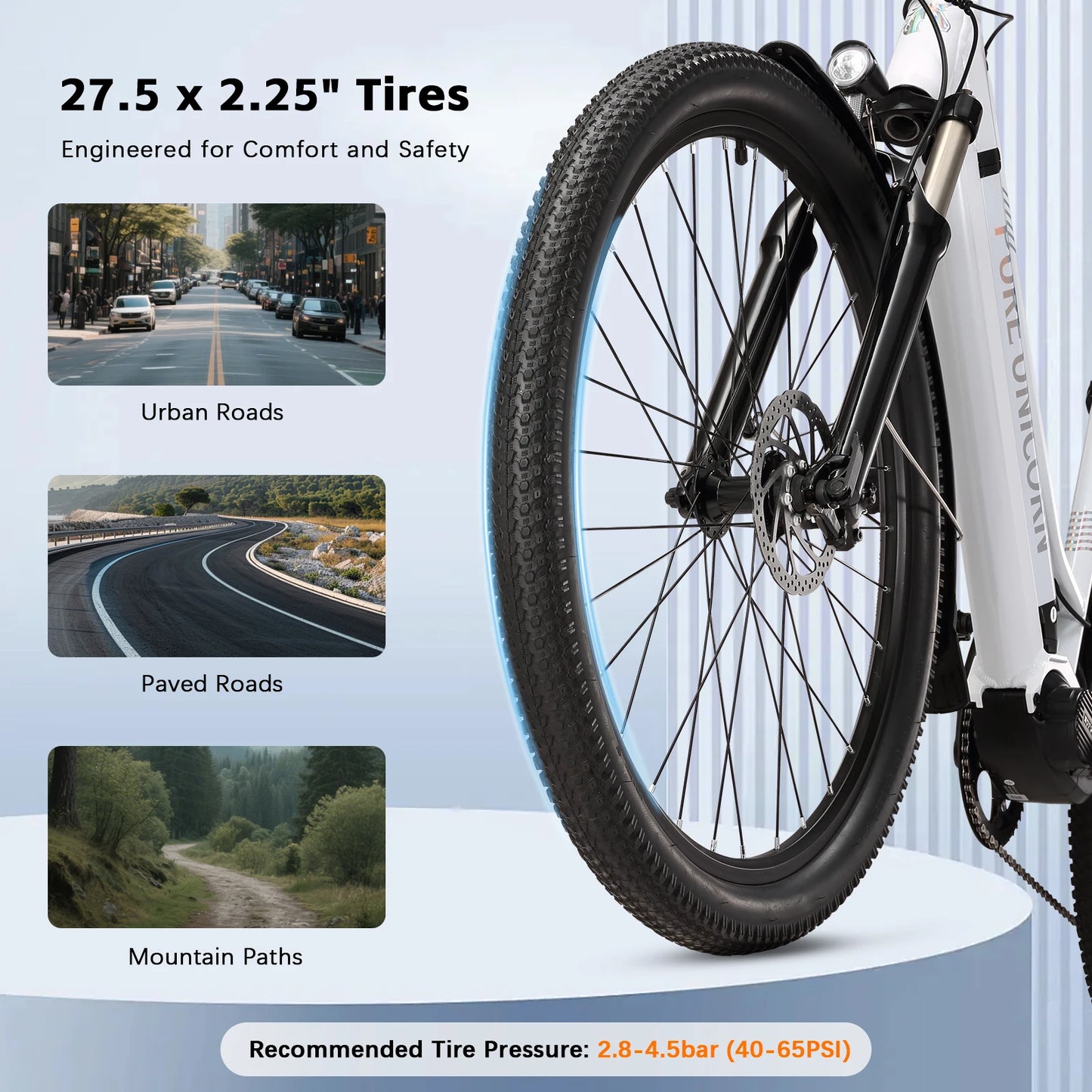 PURE UNICORN 500W Mid Drive Ebike 27,5 Zoll 35 km/h Drehmomentsensor Elektrofahrrad 48V 14Ah Samsung Batterie Rennrad für Frauen
