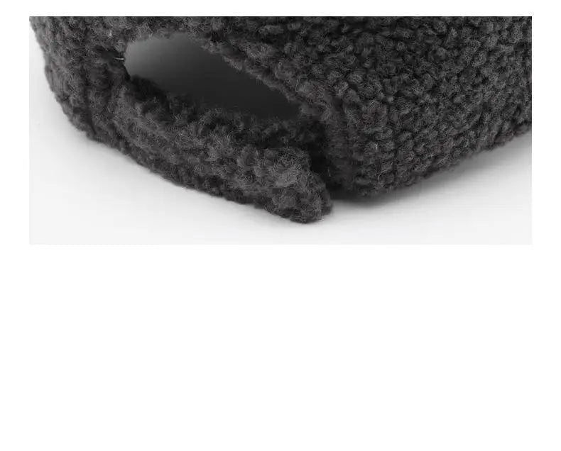 Baseball Cap warme Plüsch Kappe aus Kunstlammwolle | Verstellbare Mütze für Herbst & Frühling