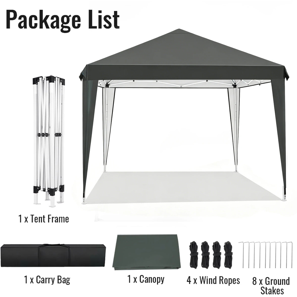 Pavillons 3x3m, wasserabweisend, stabil, Pop-Up-Faltpavillon, UV-Schutz, faltbares Partyzelt, Gartenpavillon für Camping
