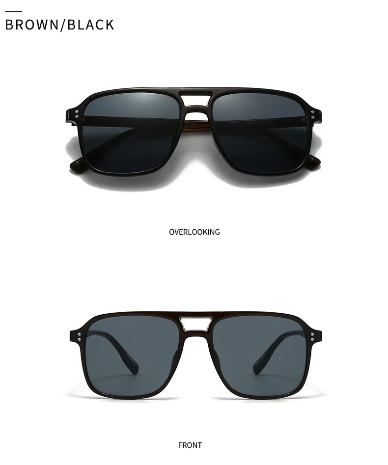 Retro Sonnenbrille für Damen & Herren | Doppel-Brücke Design, UV400 Schutz, Vintage Gradient Shades