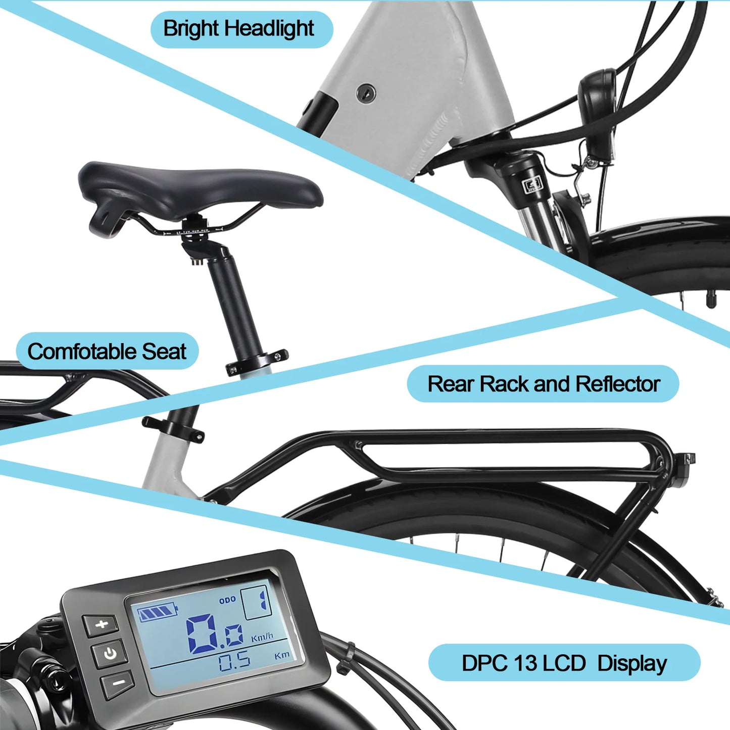 eCitybike 28 Zoll E-Bike mit 250W, 100–120 km Reichweite, 43V 10,4Ah Akku, Shimano 8-Gang, LCD-Display, City Pedelec Herren & Damen