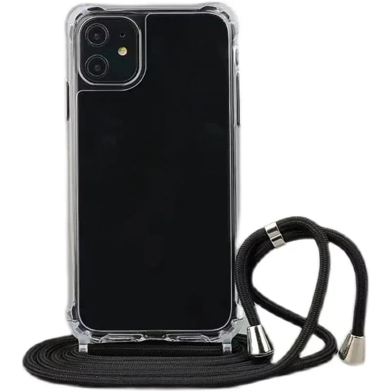 Transparente Umhängetasche-Hülle mit Kordel für iPhone – Stylisch & Sicher unterwegs