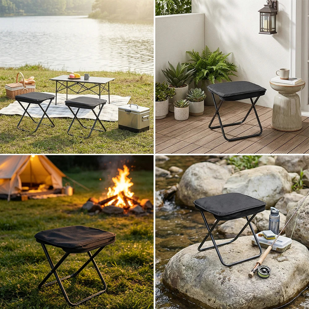 Faltbarer Outdoor-Hocker im Handtaschen-Stil, Tragbarer Leichter Taschen-Campingstuhl für Angeln, Reisen, Picknick, Wandern, Outdoor-Sitzgelegenheit
