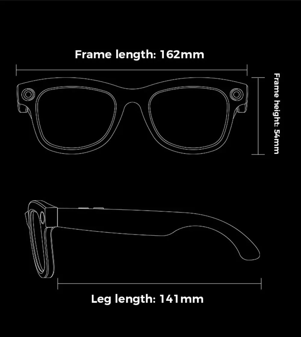 Intelligente Bluetooth-Brille mit Kamera & KI-Assistenz