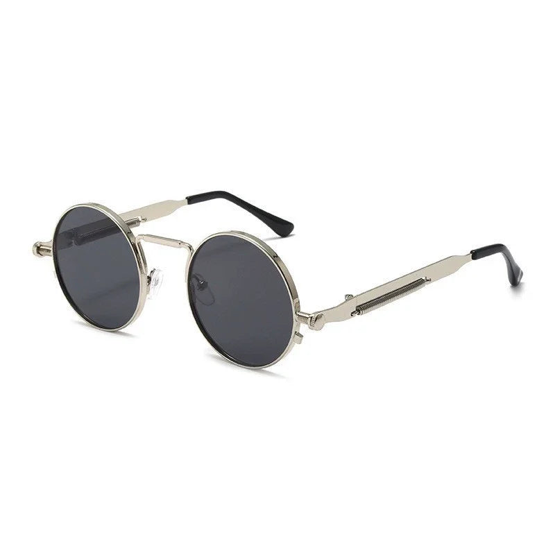 Damen Sonnenbrille Rund Metall Rahmen UV400 Retro Brille Unisex Outdoor