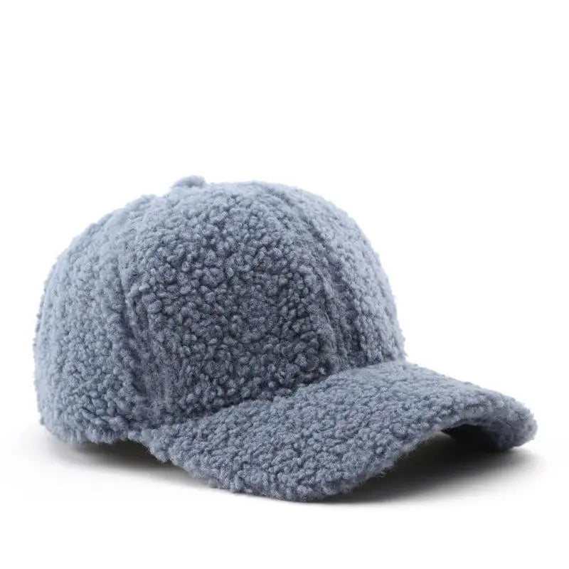 Baseball Cap warme Plüsch Kappe aus Kunstlammwolle | Verstellbare Mütze für Herbst & Frühling