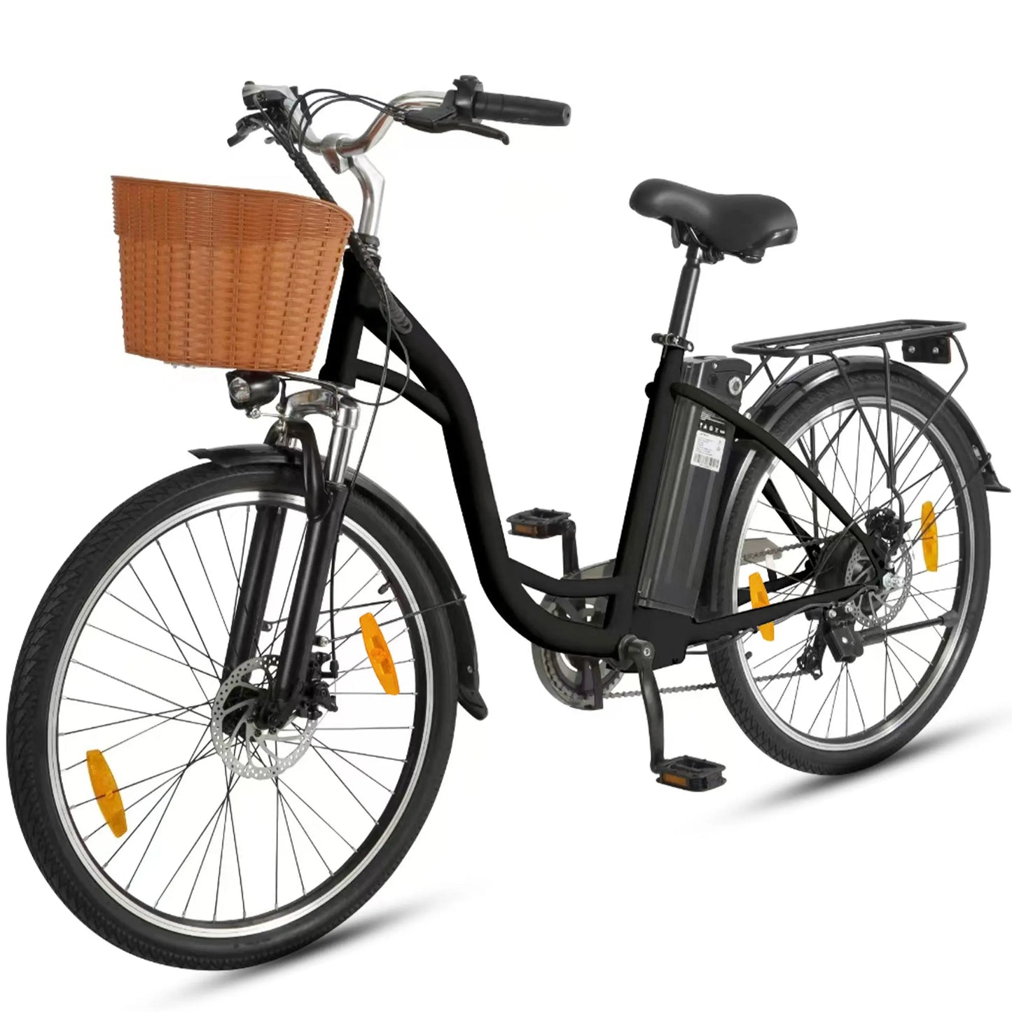 Elektrisches 26-Zoll Citybike| 250W Motor, 36V 14,5Ah Akku - mit Korb & Gepäckträger und 36 Monaten Gewährleistung