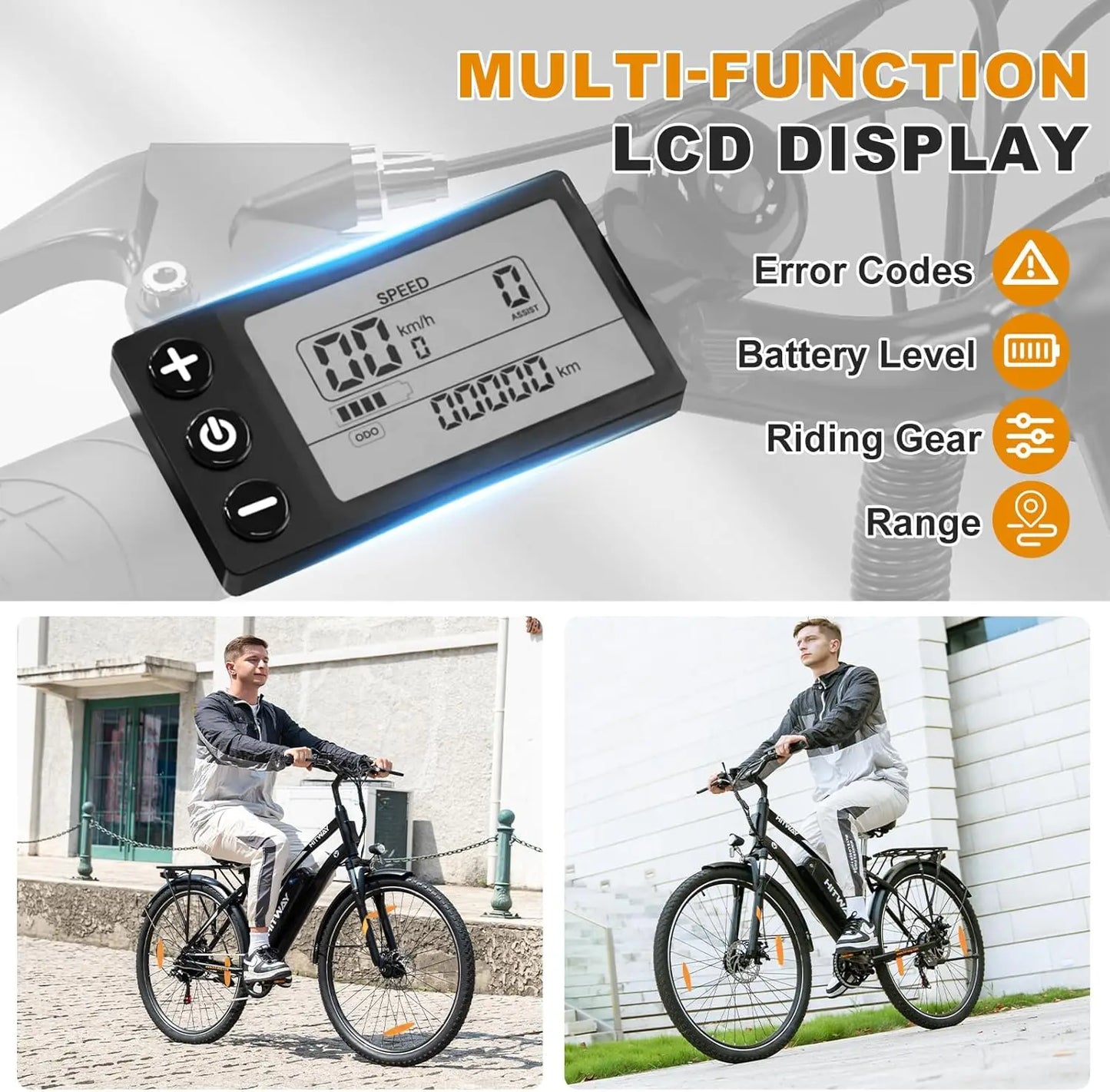City E-Bike 26 Zoll – 36V 13Ah Akku, 250W Motor, 7-Gang, bis 25 km/h, Abnehmbarer Lithium-Akku, Elektrisches Fahrrad für Stadt & Ausflüge