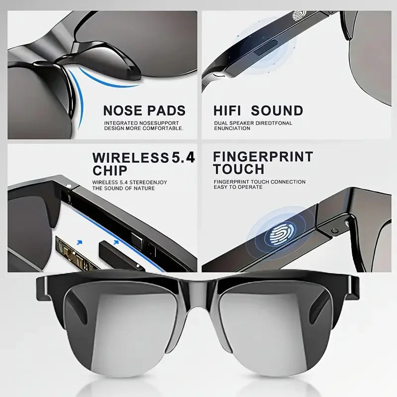 AI Smart-Brille mit Übersetzung, HIFI-Sound & Touch-Steuerung