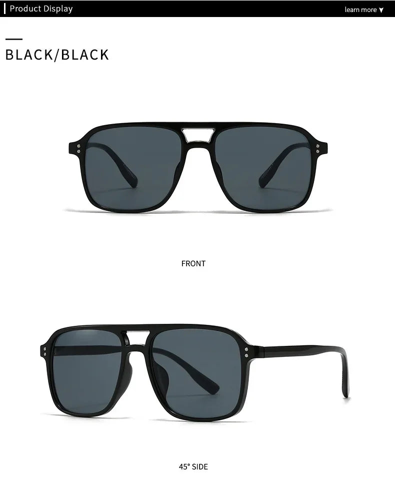 Retro Sonnenbrille für Damen & Herren | Doppel-Brücke Design, UV400 Schutz, Vintage Gradient Shades