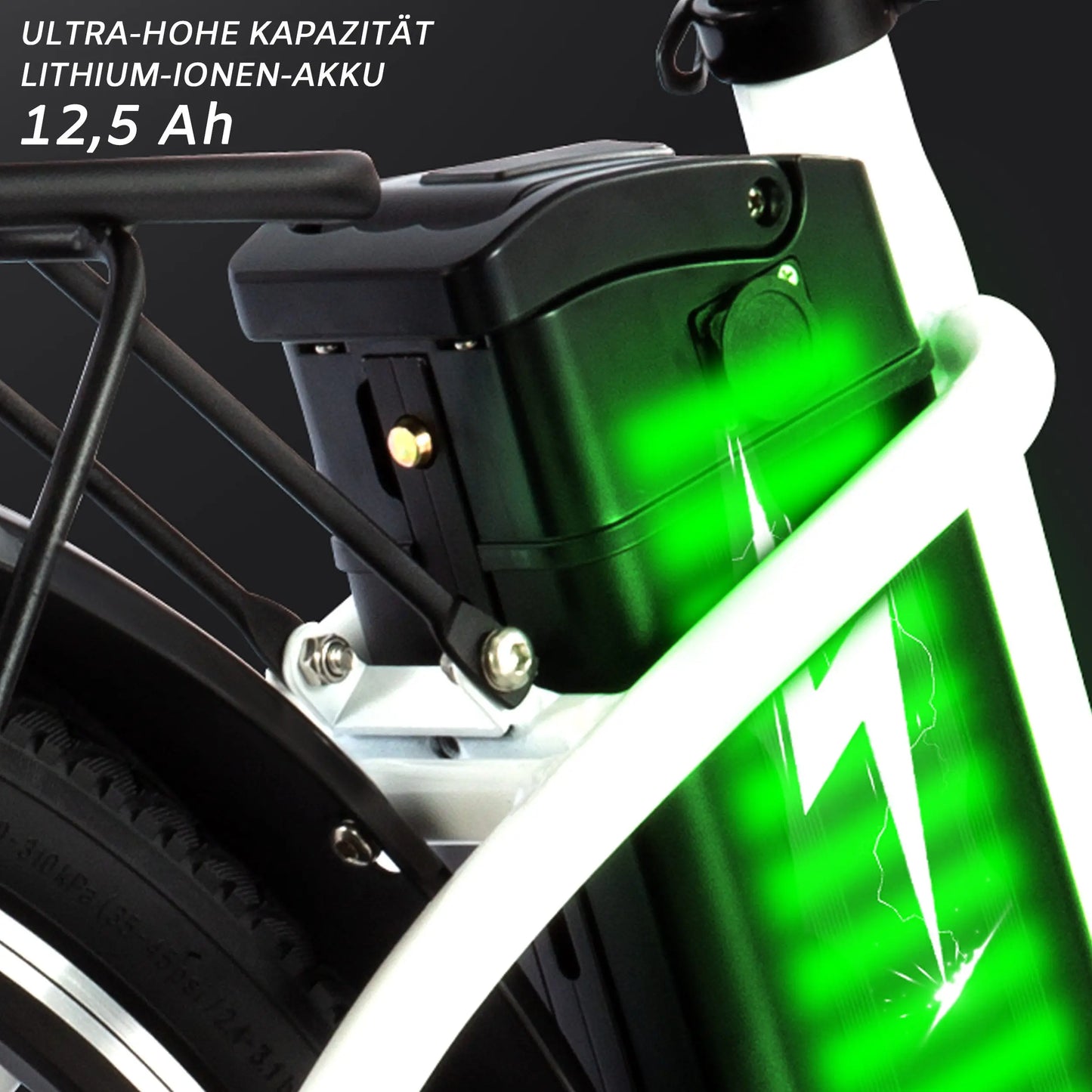 Elektrisches 26-Zoll Citybike| 250W Motor, 36V 14,5Ah Akku - mit Korb & Gepäckträger und 36 Monaten Gewährleistung