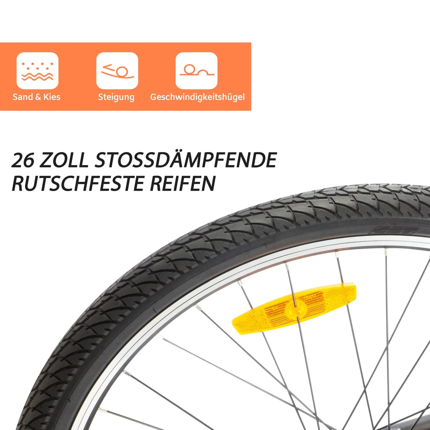 Elektrisches 26-Zoll Citybike| 250W Motor, 36V 14,5Ah Akku - mit Korb & Gepäckträger und 36 Monaten Gewährleistung