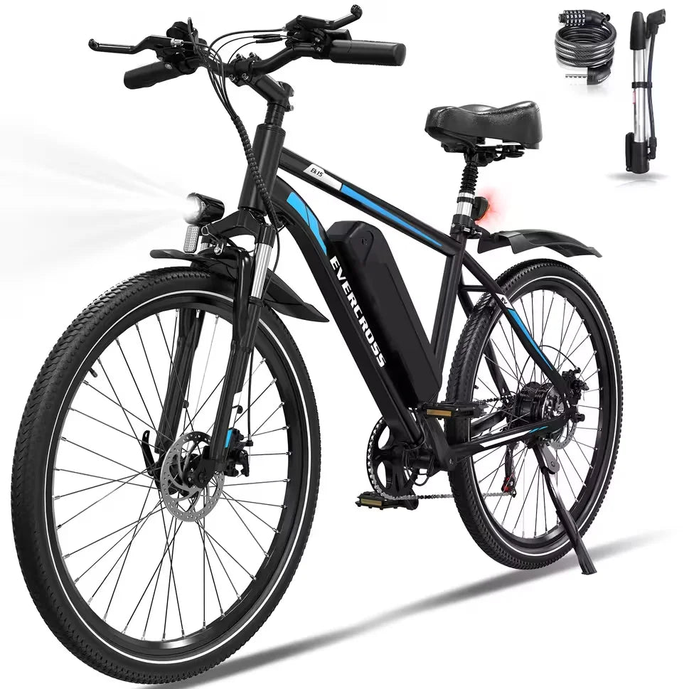 26-Zoll Elektrofahrrad für Erwachsene 7-Gang E- Mountainbike mit 250W Motor