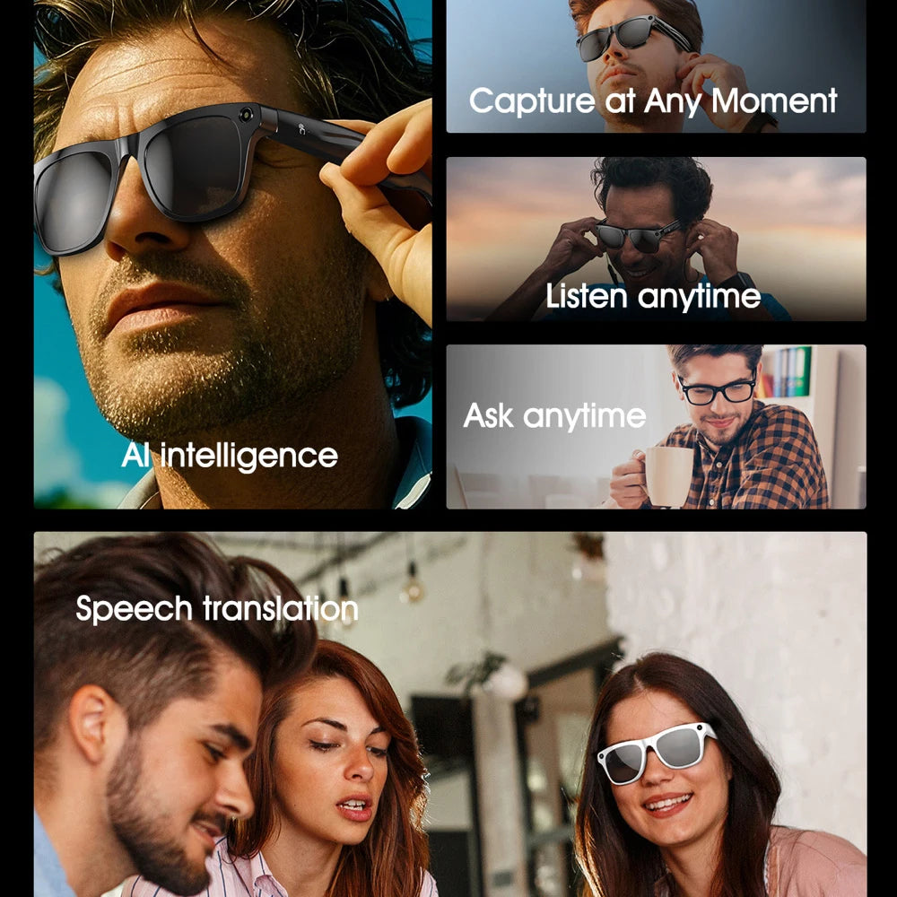 Smart AI-Sonnenbrille mit Kamera & Bluetooth