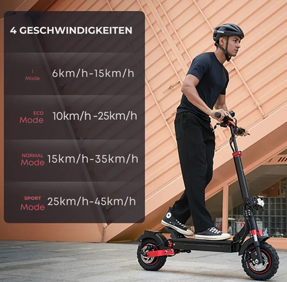 11-Zoll Hochmoderner iScooter Elektroroller, e- Scooter 45 km/h, 65km Reichweite, mit 36-monatiger Gewährleistung