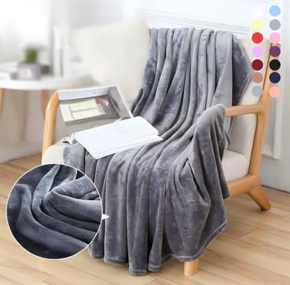 Flauschige Korallensamt-Decke – Luxus Flanell & Plüsch Kuscheldecke | Warm, weich & atmungsaktiv für Sofa, Bett & Reisen
