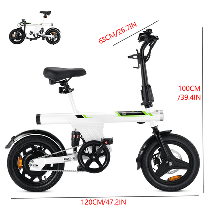 Klapprad 14-Zoll Elektrofahrrad| 250W Motor | 36V 7,8Ah Akku | Faltbares City E-Bike bis 25 km/h | Pendler-Fahrrad