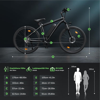26-Zoll E-Mountainbike – sportlich, effizient & vielseitig mit 36-monatiger Gewährleistung