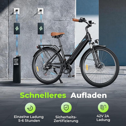 26-Zoll E-Bike – Urban. Stark. Komfortabel Elektrofahrrad für Erwachsene mit 36-monatiger Gewährleistung