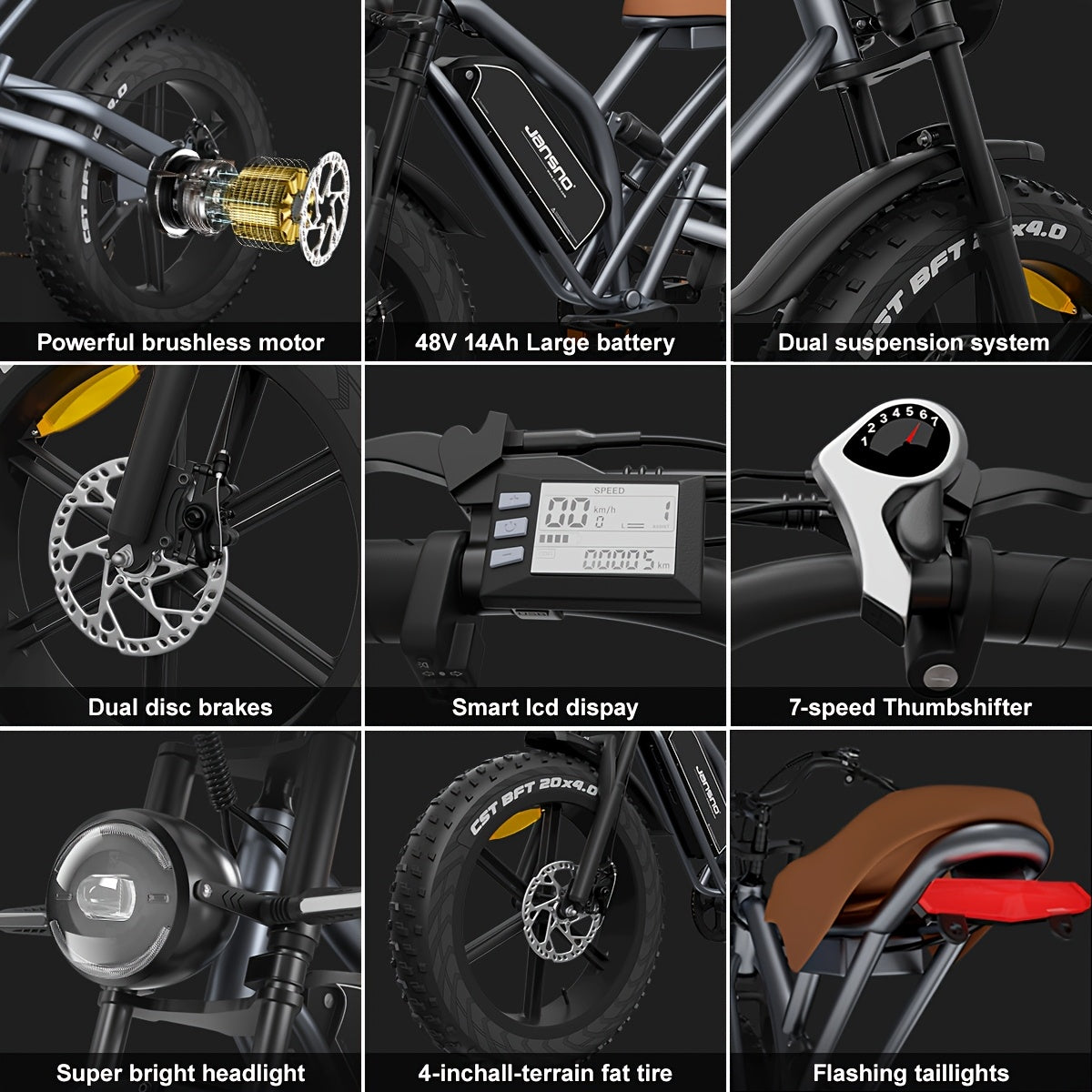 20-Zoll E-Fatbike mit kraftvollem 250W Motor, 48V Akku & dicken 4"-Reifen und mit 36-monatiger Gewährleistung