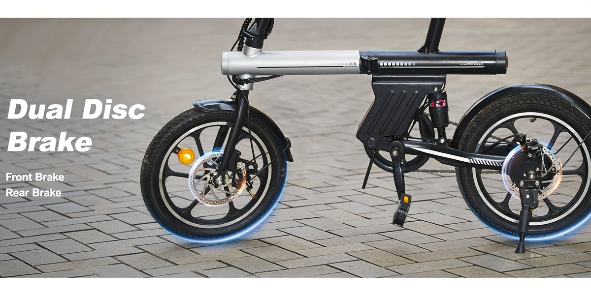 16-Zoll Mini-E-Klapprad mit 250W Motor, 12,8Ah, bis 60 km Reichweite - mit 36-monatiger Gewährleistung