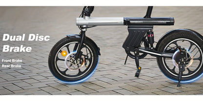 16-Zoll Mini-E-Klapprad mit 250W Motor, 12,8Ah, bis 60 km Reichweite - mit 36-monatiger Gewährleistung