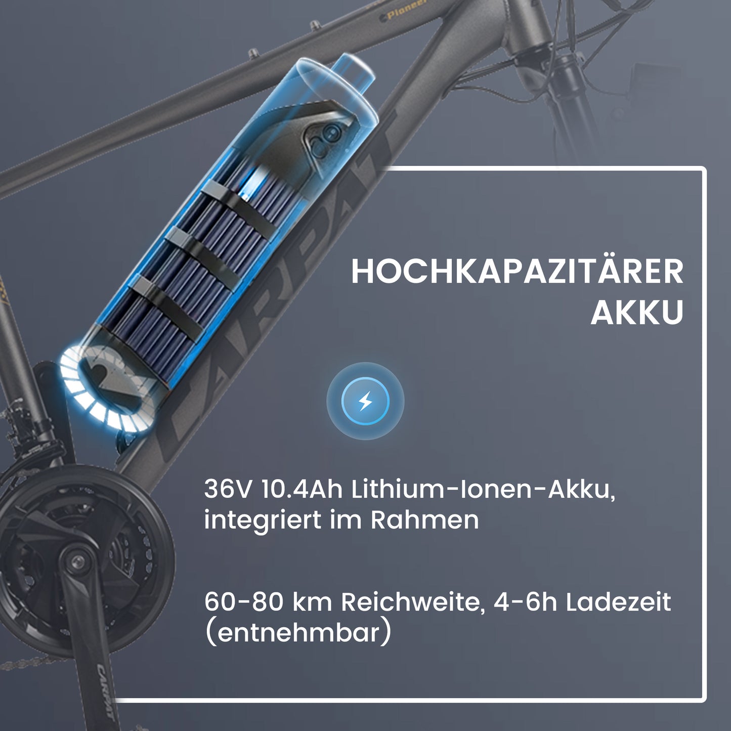 27,5" E-Mountainbike im sportlichen Design für Erwachsene, 36V 10.4Ah, 21-Gang