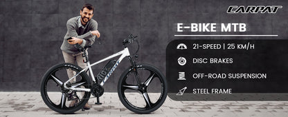 27,5" E-Mountainbike im sportlichen Design für Erwachsene, 36V 10.4Ah, 21-Gang