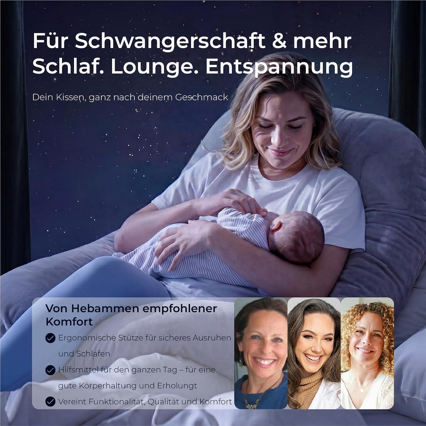 Momcozy U-Lite Schwangerschaftskissen Kristallvelours 130Cm Grau | Seitenschläferkissen, Abnehmbarer Kristallvelours-Bezug, Maschinenwaschbar, Platzsparend, 130 Cm, OEKO-TEX Zertifiziert
