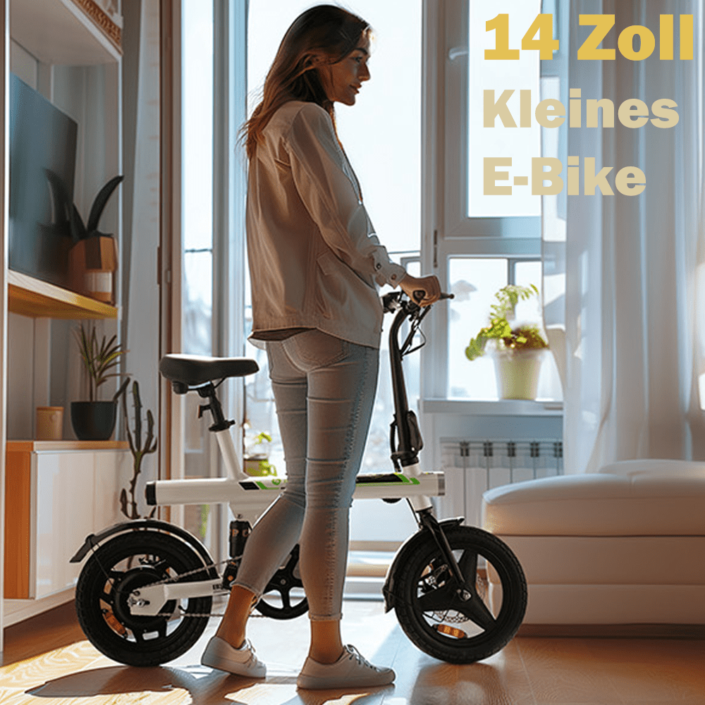Klapprad 14-Zoll Elektrofahrrad| 250W Motor | 36V 7,8Ah Akku | Faltbares City E-Bike bis 25 km/h | Pendler-Fahrrad