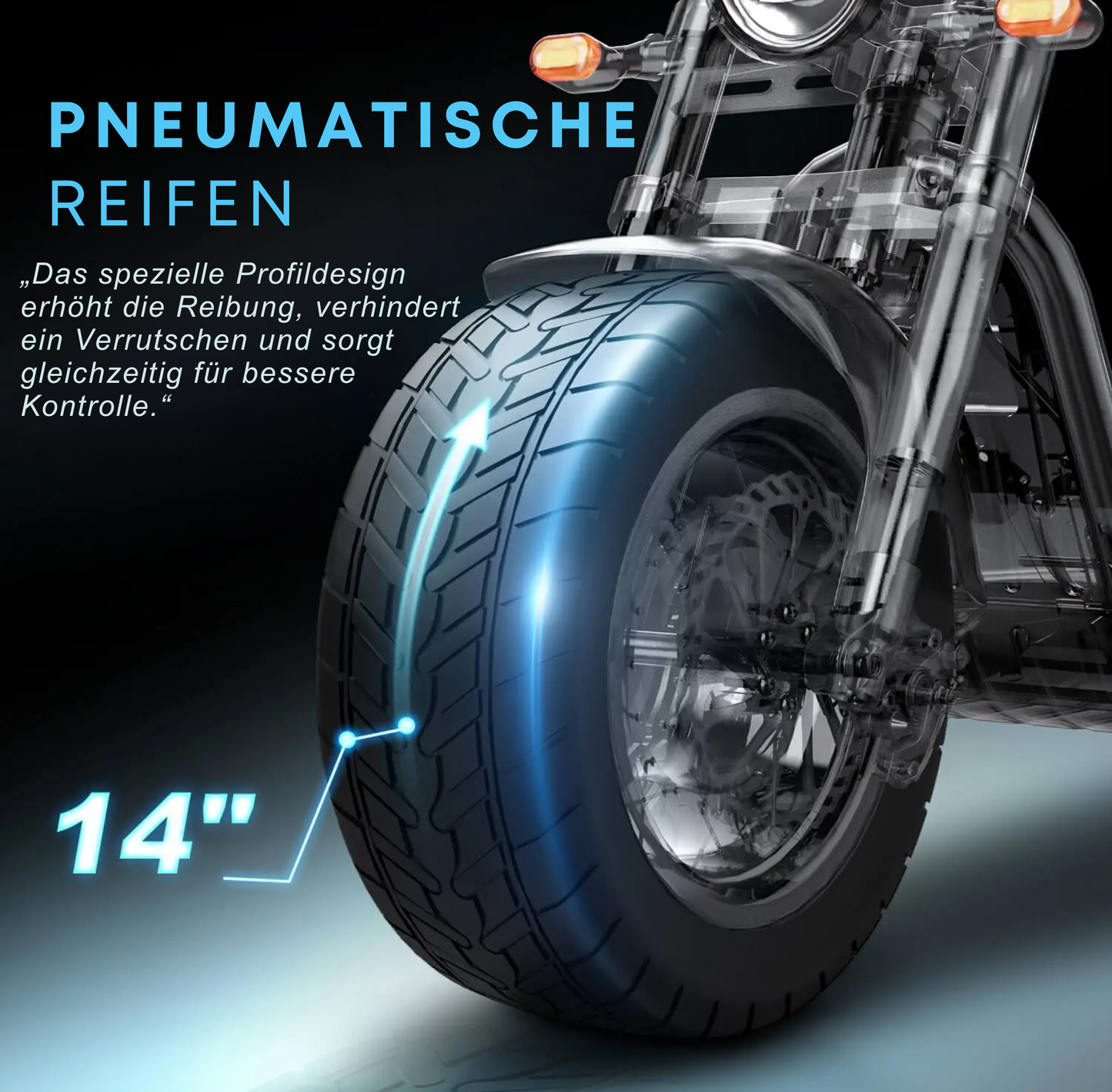Hochleistungs-Elektromotorrad 2000W Motor, 54,6V 13Ah, 45 km/h, mit 36-monatiger Gewährleistung