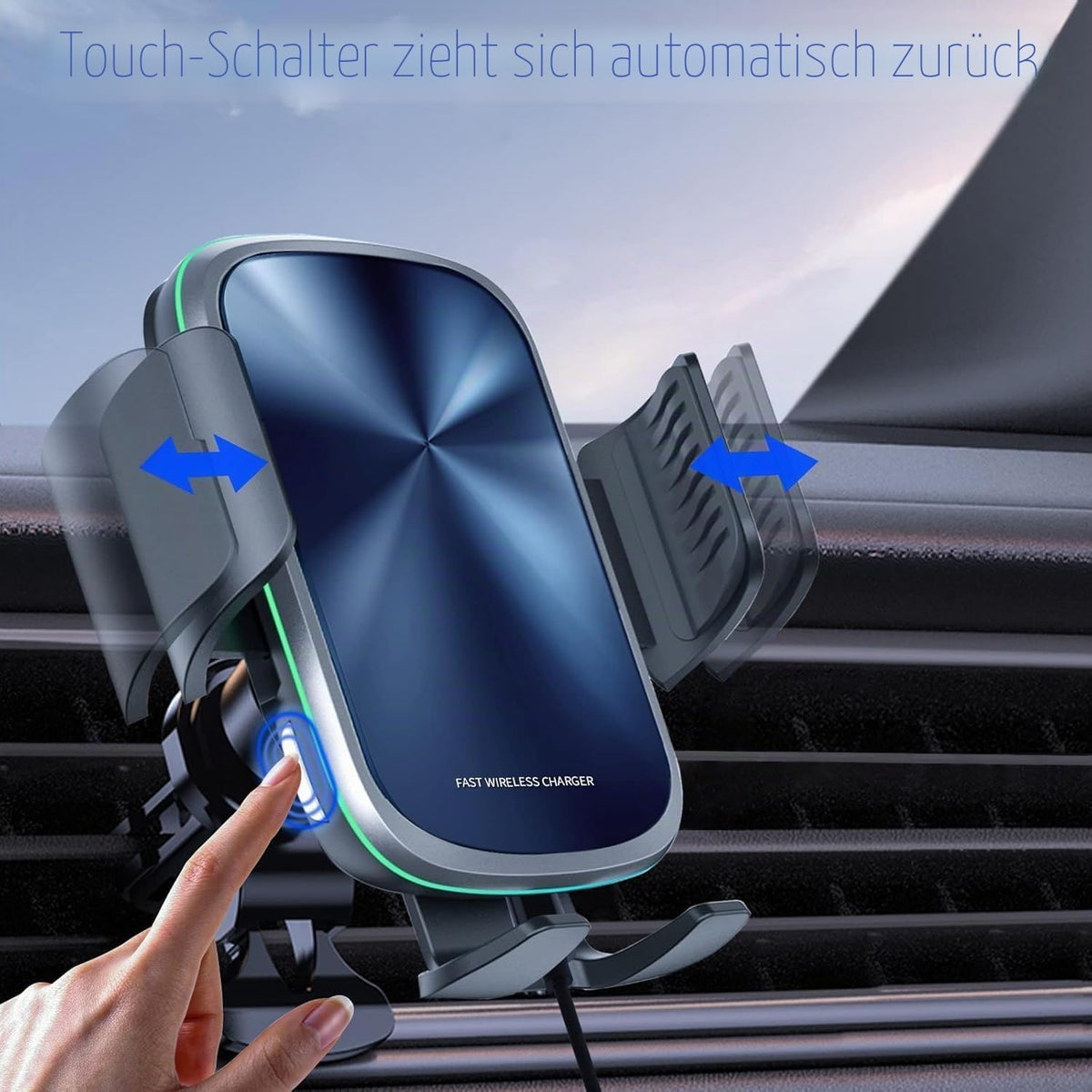 Auto Handyhalterung Mit Wireless Charger 15W, KFZ Halterung Für Smartphones