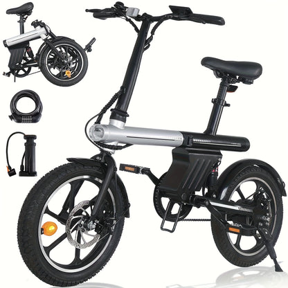16-Zoll Mini-E-Klapprad mit 250W Motor, 12,8Ah, bis 60 km Reichweite - mit 36-monatiger Gewährleistung