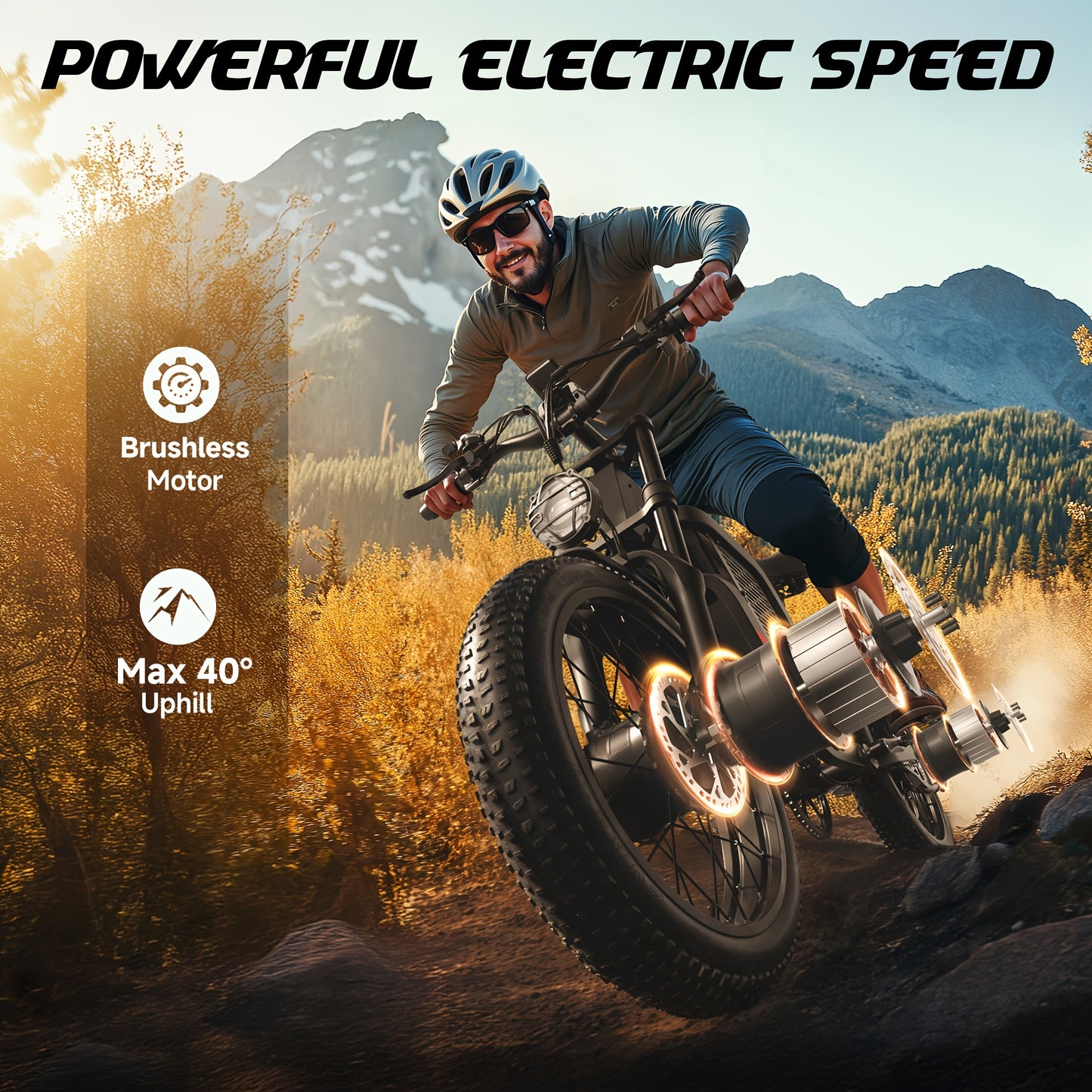 Enduro E-Mountainbike 2000W Power für Erwachsene 52V 24AH 20-Zoll mit 36-monatiger Gewährleistung