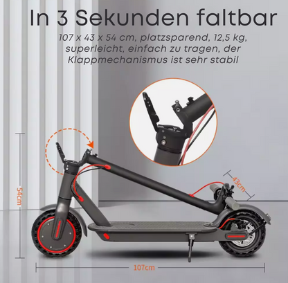 Elektroroller, e- Scooter 8,5 Zoll für Erwachsene mit APP und 36-monatiger Gewährleistung