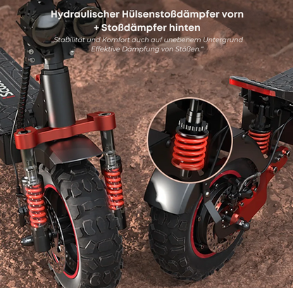 11-Zoll Hochmoderner iScooter Elektroroller, e- Scooter 45 km/h, 65km Reichweite, mit 36-monatiger Gewährleistung