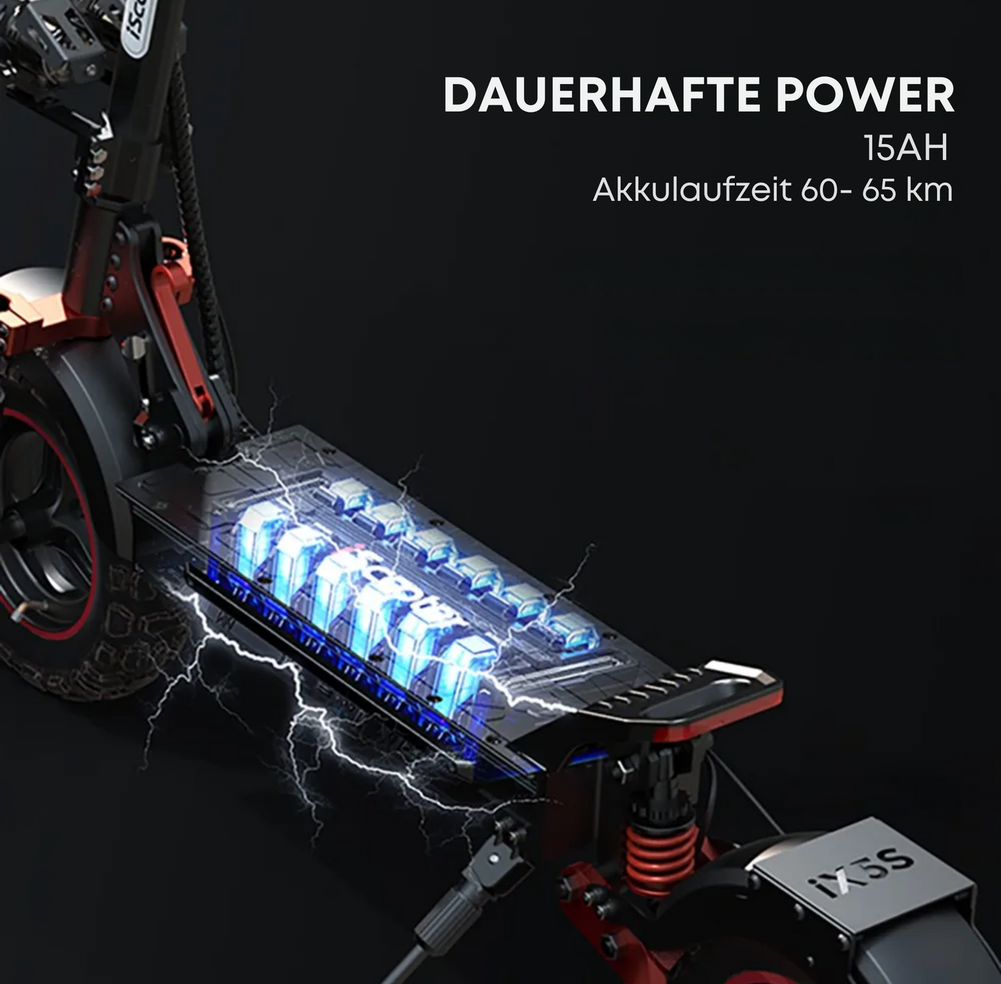 11-Zoll Hochmoderner iScooter Elektroroller, e- Scooter 45 km/h, 65km Reichweite, mit 36-monatiger Gewährleistung