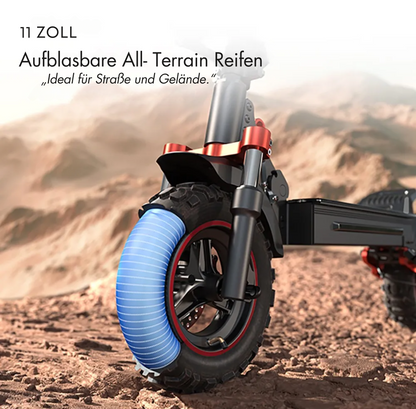 11-Zoll Hochmoderner iScooter Elektroroller, e- Scooter 45 km/h, 65km Reichweite, mit 36-monatiger Gewährleistung