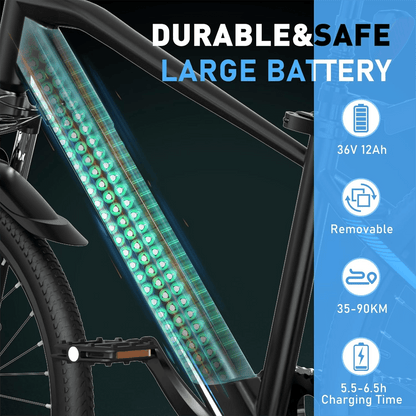 26" E-Mountainbike mit 250W Motor, 7-Gang – ideal für Stadt und Gelände - mit 36-monatiger Gewährleistung