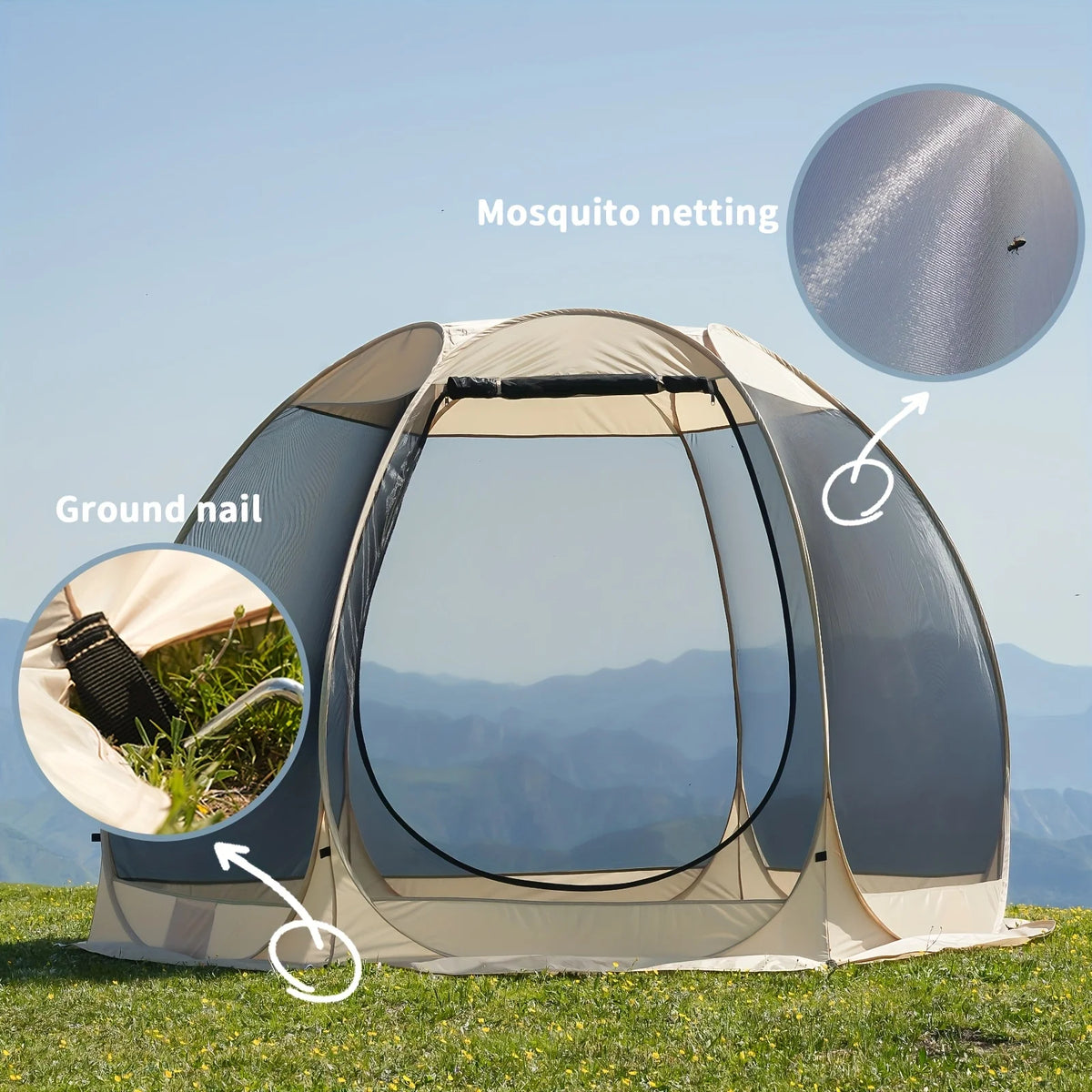 Pop Up Netzzelt 305x220cm Moskitonetz Pavillon Camping Garten Sonnenschutz
