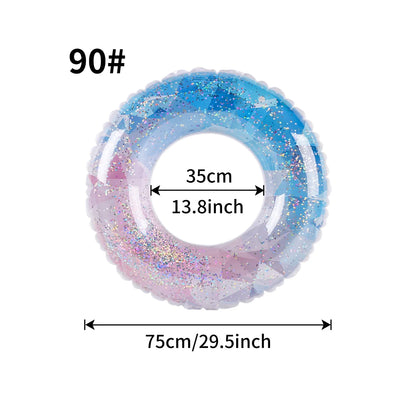 1 Stück Glitzernder Aufblasbarer Schwimmring, Erwachsenen-Pool-Float, Transparenter Schwimmring für Sommer, Strand, Wasserspielzeug, Pool-Party-Ring