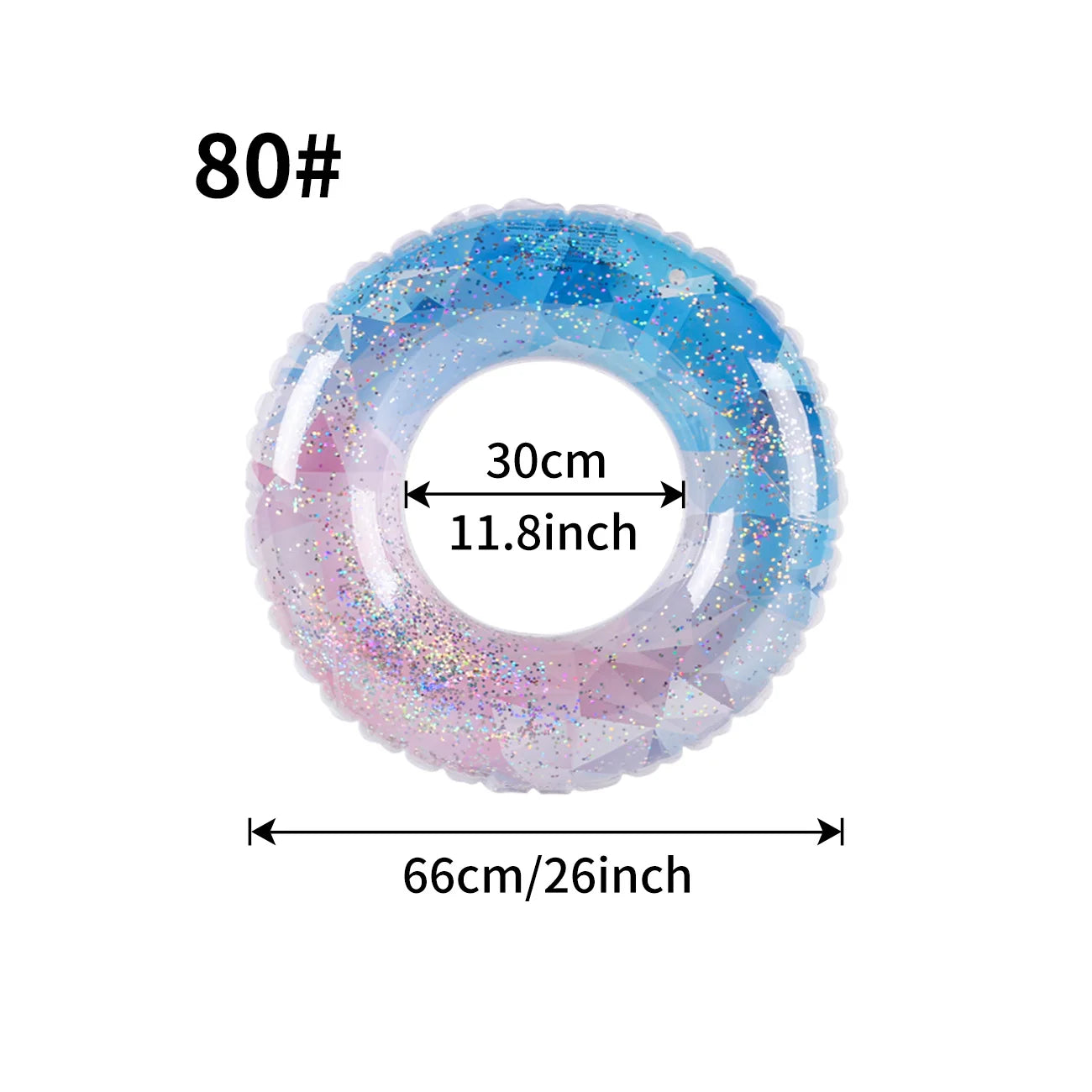 1 Stück Glitzernder Aufblasbarer Schwimmring, Erwachsenen-Pool-Float, Transparenter Schwimmring für Sommer, Strand, Wasserspielzeug, Pool-Party-Ring