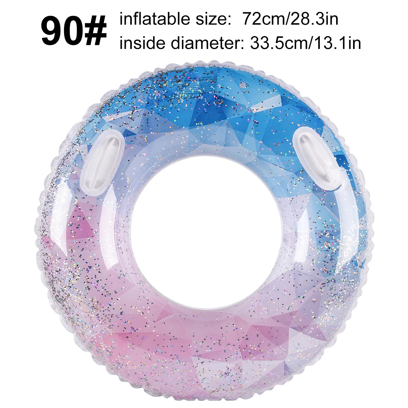 1 Stück Glitzernder Aufblasbarer Schwimmring, Erwachsenen-Pool-Float, Transparenter Schwimmring für Sommer, Strand, Wasserspielzeug, Pool-Party-Ring