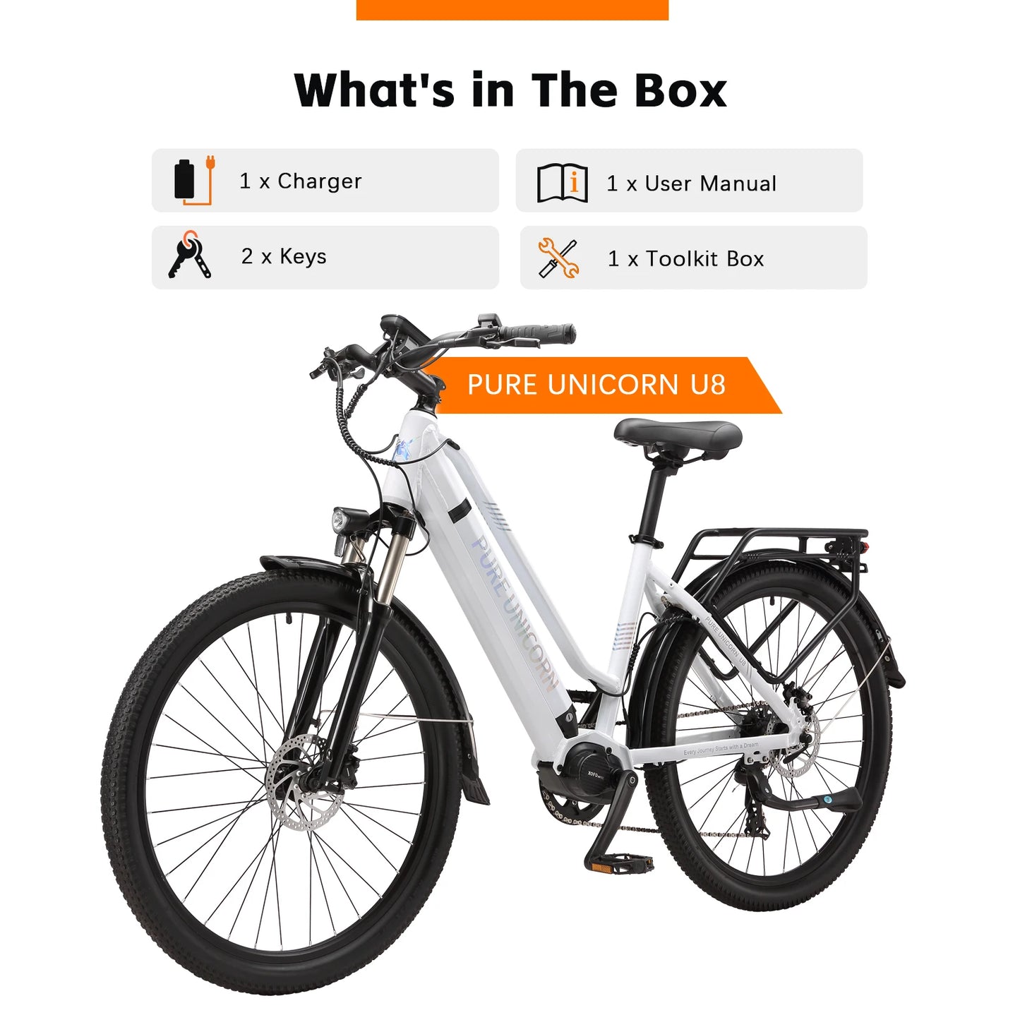 PURE UNICORN 500W Mid Drive Ebike 27,5 Zoll 35 km/h Drehmomentsensor Elektrofahrrad 48V 14Ah Samsung Batterie Rennrad für Frauen