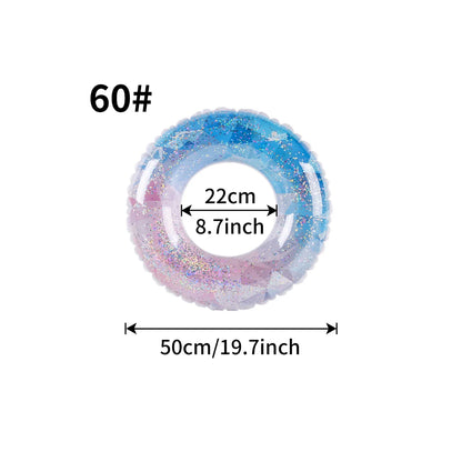 1 Stück Glitzernder Aufblasbarer Schwimmring, Erwachsenen-Pool-Float, Transparenter Schwimmring für Sommer, Strand, Wasserspielzeug, Pool-Party-Ring