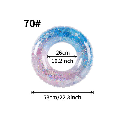 1 Stück Glitzernder Aufblasbarer Schwimmring, Erwachsenen-Pool-Float, Transparenter Schwimmring für Sommer, Strand, Wasserspielzeug, Pool-Party-Ring