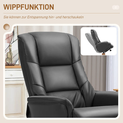 Relaxsessel AURENZO mit Hocker Drehbar Kunstleder Liegesessel 135° Braun